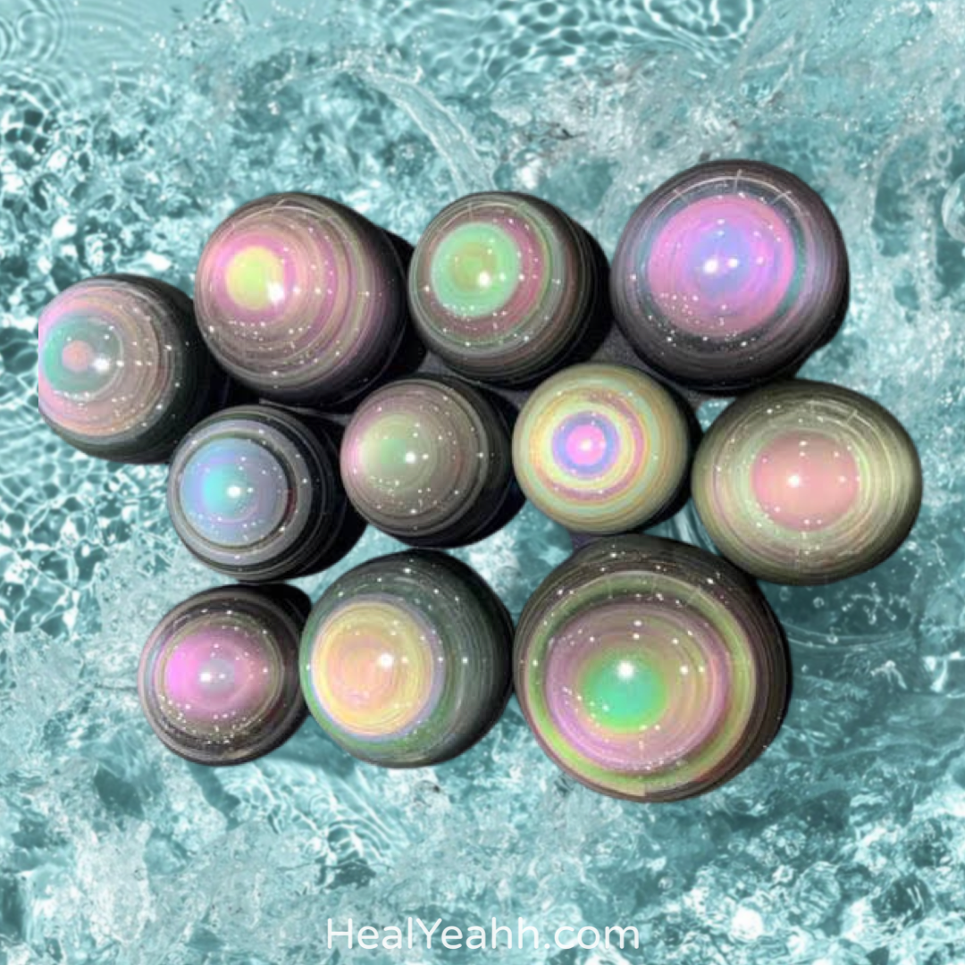 Rainbow Obsidian Spheres