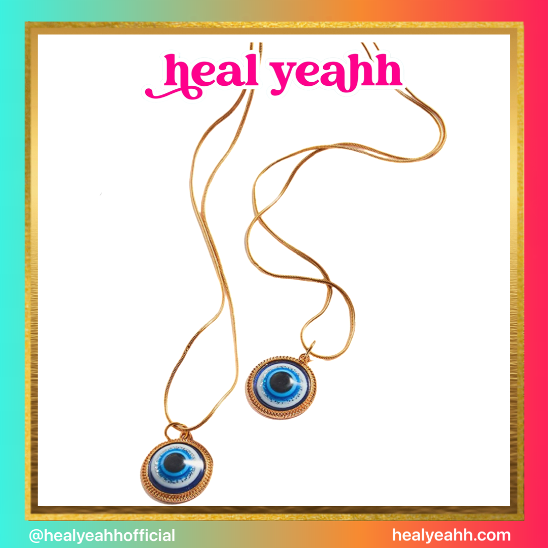 Circle of Energy- Evil Eye Gold Necklace