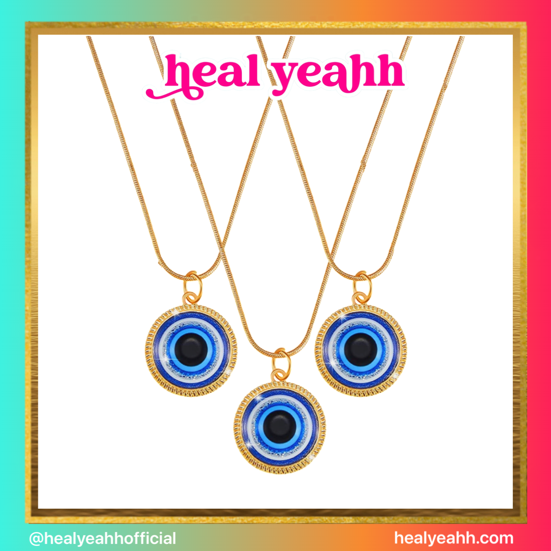 Circle of Energy- Evil Eye Gold Necklace