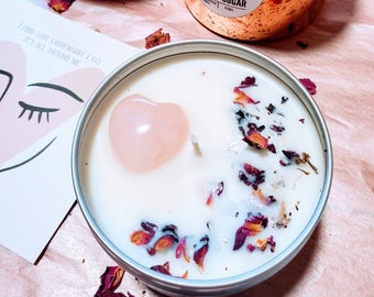 Love Me Bishhh Unconditionally - Rose Quartz Candle