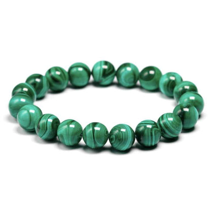 Malachite Stone Bead Bracelet