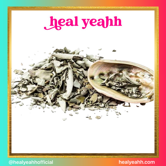 Loose White Sage with Red Abalone Shell