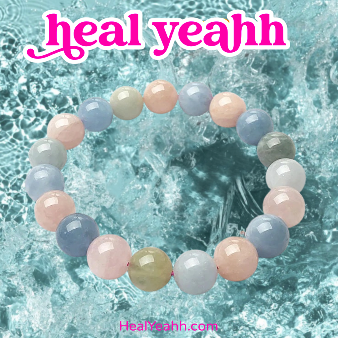Morganite Crystal Beaded Bracelet