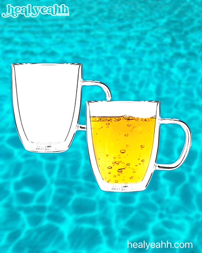Set 2, 16 oz Large Double Wall Glass Mug Tea Coffee