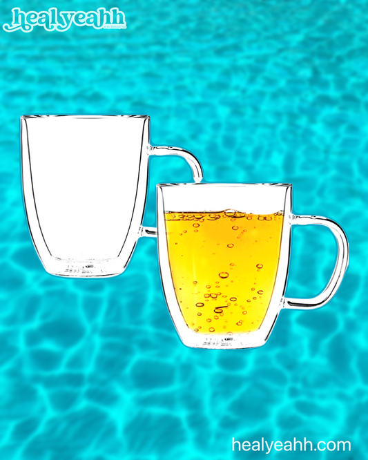 Set 2, 16 oz Large Double Wall Glass Mug Tea Coffee